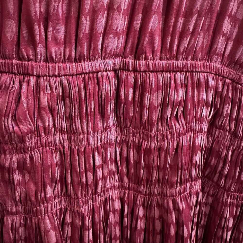 CURRENT AIR Anthropologie Maude Smocked Raspberry Mini Dress Size Small - Picture 11 of 14